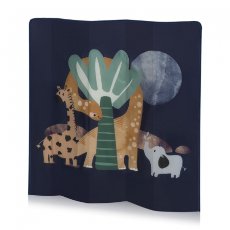 Tarc de joaca copii, Lionelo, Bonnie, Pana la 15 kg, 100 x 100 cm, Cu roti, Cu salteluta din spuma, Albastru [2]