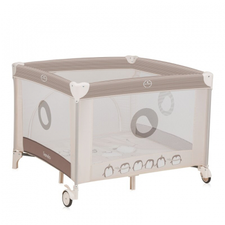 Tarc de joaca copii, Lionelo, Bonnie, Pana la 15 kg, 100 x 100 cm, Beige Sand [4]