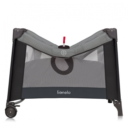 Tarc de joaca copii, Lionelo, Bonnie, Pana la 15 kg, 100 x 100 cm, Cu roti, salteluta din spuma, Gri inchis [2]