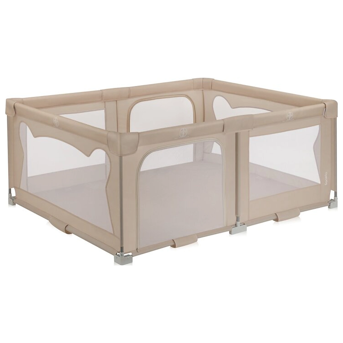 Tarc de joaca copii, Lionelo, Florence Easy Fold, 150 x 180 x 75 cm, Pliere, depliere automata, Include geanta de transport, Din plasa, Cu doua intrari laterale, 0-48 luni, [4]