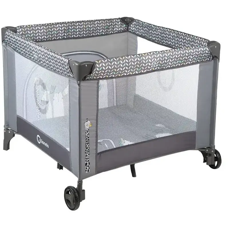 Patuturi pliabile - Lionelo - Tarc de joaca Lene, Cu roti, Cu intrare laterala cu fermoar, 100 x 100 cm, Conform cu standardul europeane de securitate EN12227, Grey Scandi