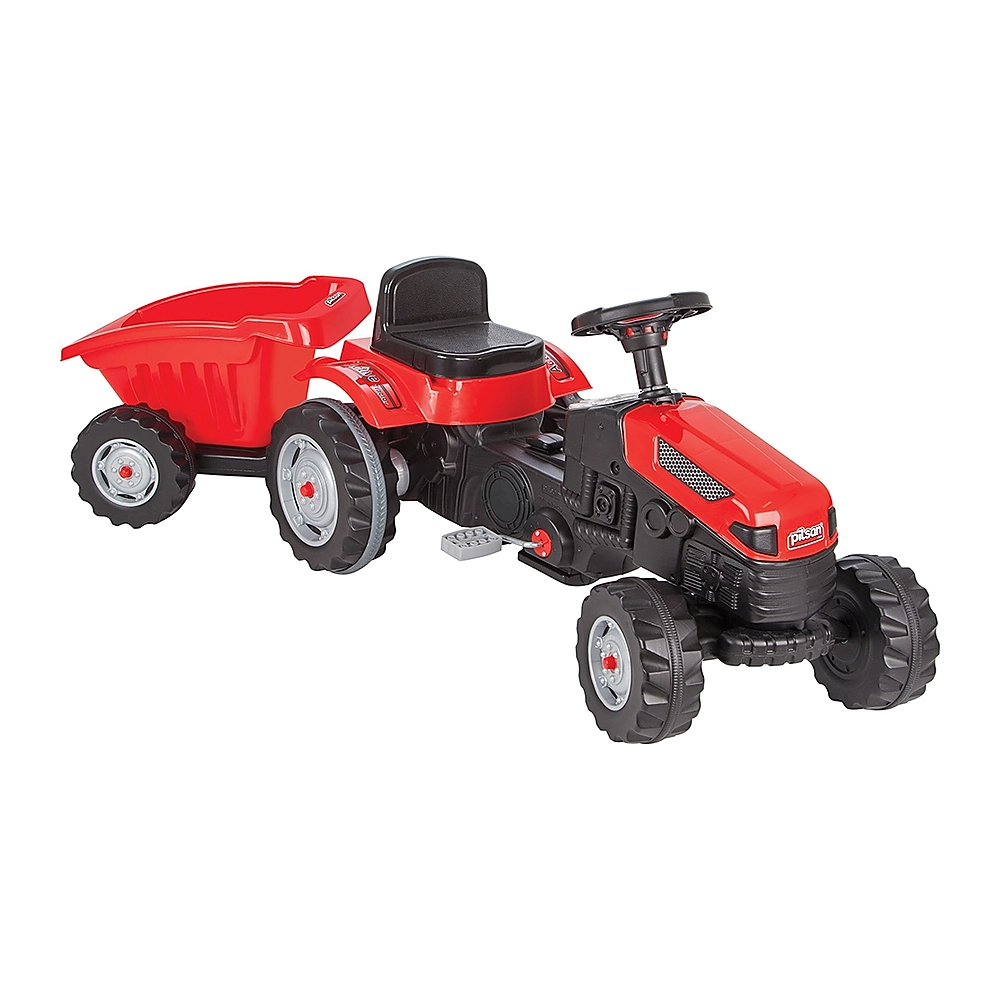 Tractoare copii - Tractor cu pedale si remorca Pilsan Active with Trailer 07-316 - Rosu