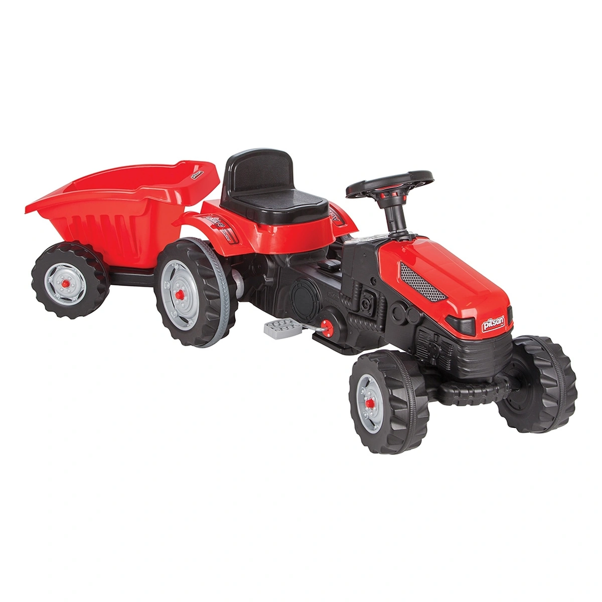 Tractoare copii - Tractor cu pedale si remorca Pilsan Active with Trailer 07-316 - Rosu