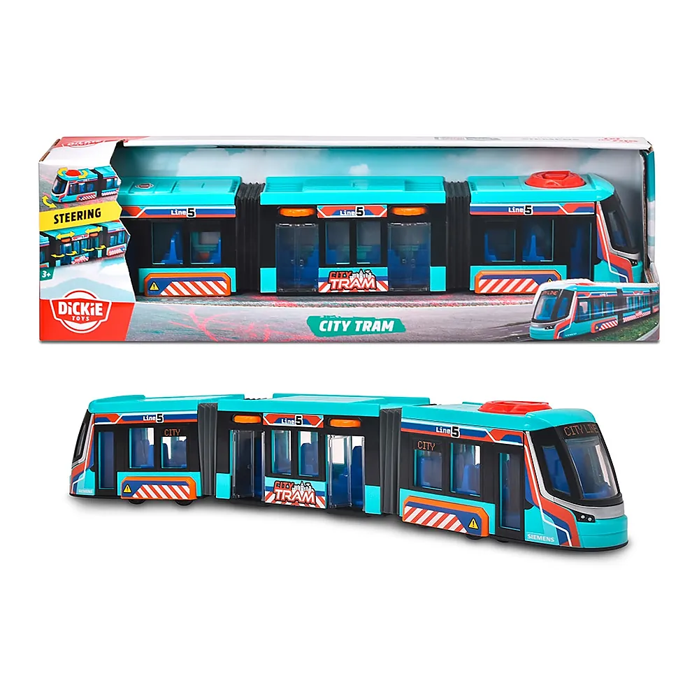 Tramvai Dickie Siemens City Tram 41,5 cm albastru copii [8]