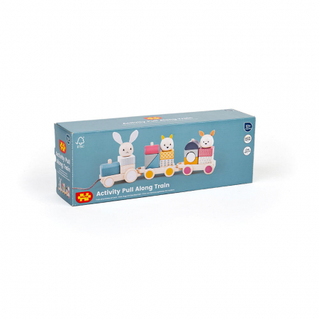 Trenulet cu forme Animalute vesele BIGJIGS din lemn [5]