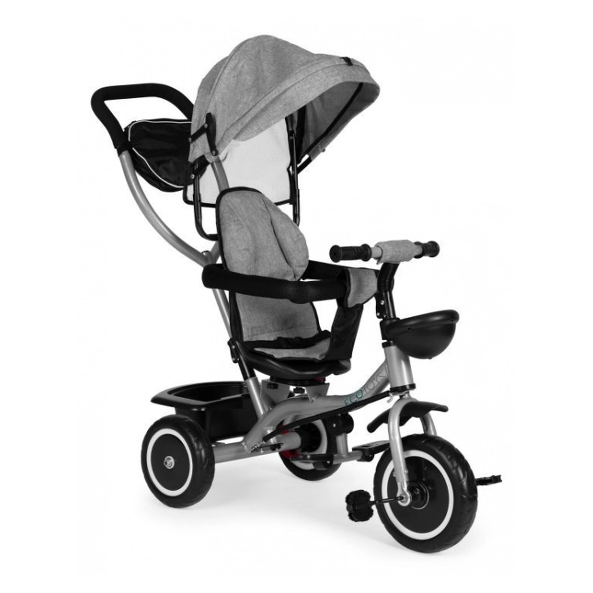 Triciclete - Tricicleta 2 in 1 copii Ecotoys WQL-066-52 Gri, scaun 360°