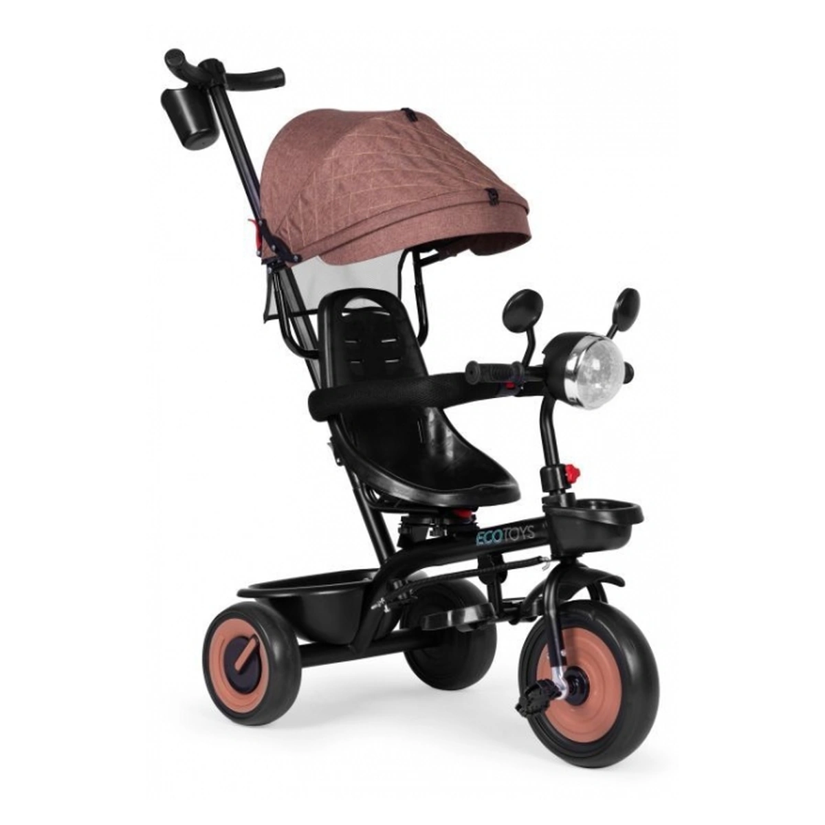 Triciclete - Tricicleta 3 in 1 Ecotoys WQL-066-51 Bej cu scaun 360°