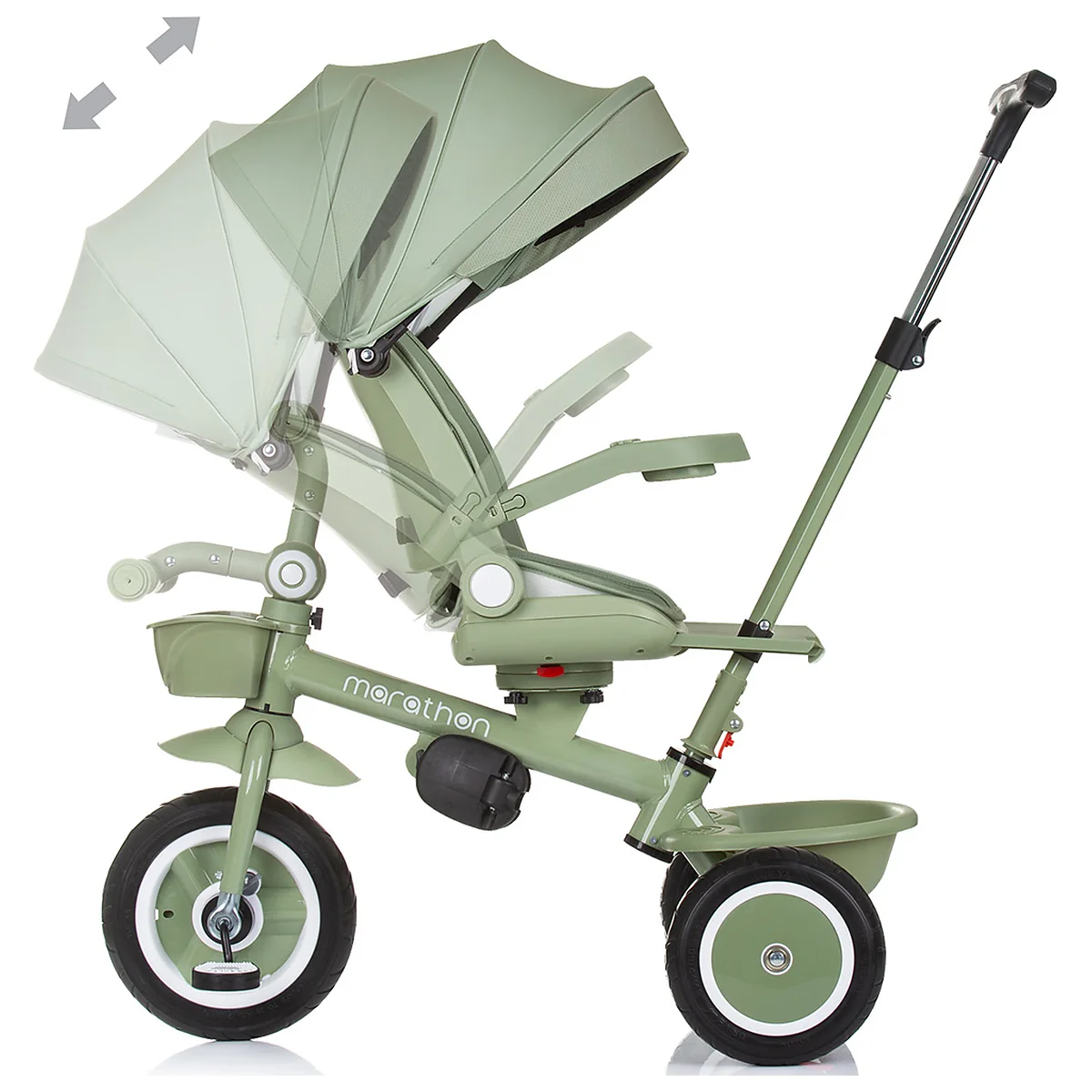 Tricicleta Chipolino Marathon, sezut rotativ, pozitii de inclinare, Pastel green [7]