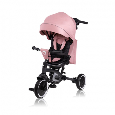 La plimbare - Tricicleta copii, Lionelo, Tris Plus, Ultrapliabila, Scaun reversibil, Pink rose