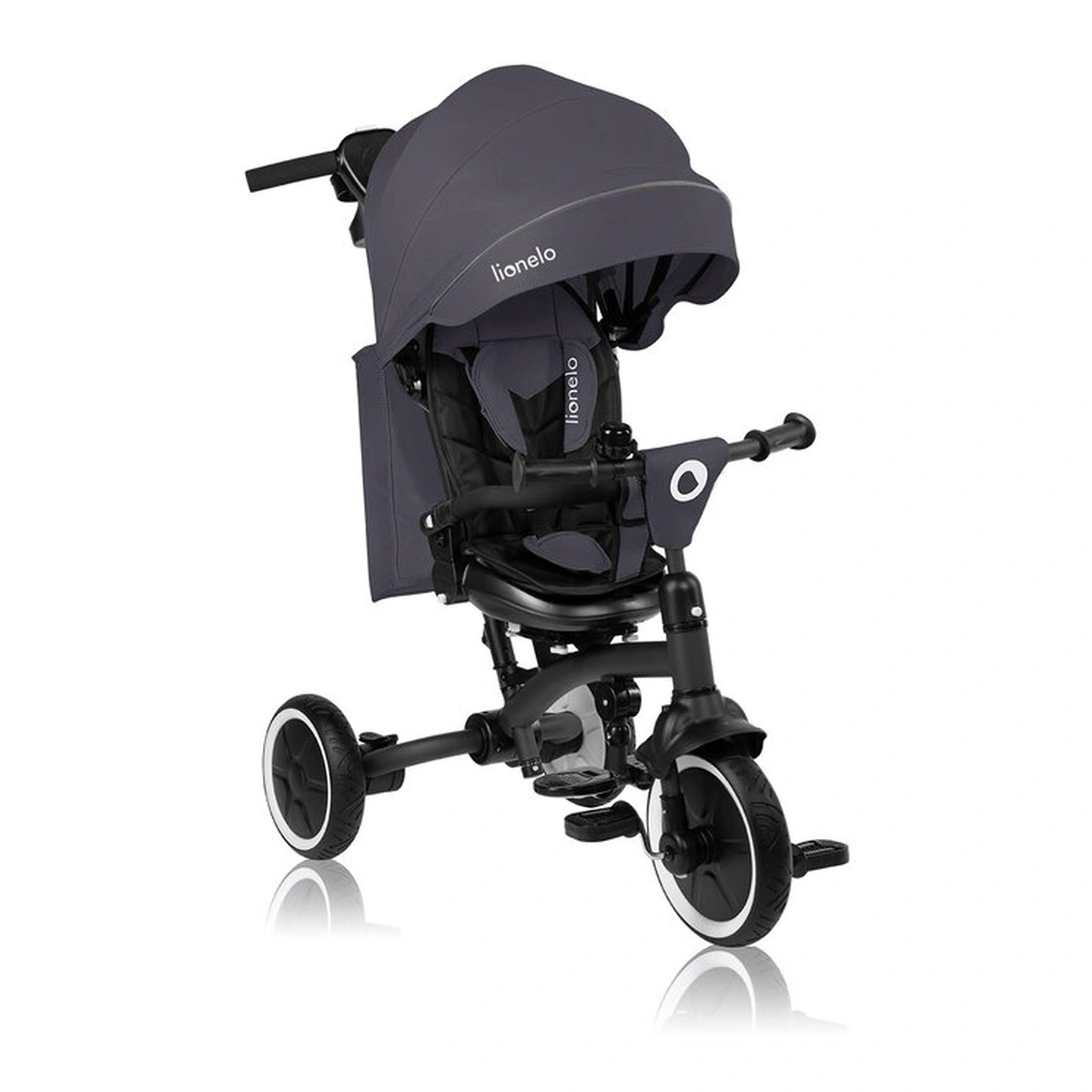 Triciclete - Tricicleta copii, Lionelo, Tris Plus, Ultrapliabila, Scaun reversibil, Grey stone