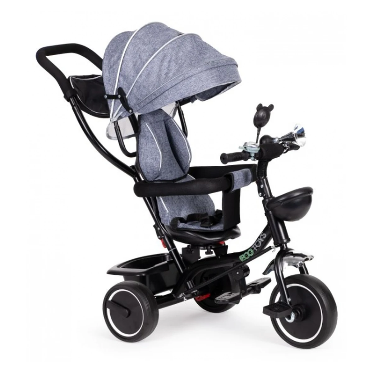 Triciclete - Tricicleta Ecotoys JM-066-9 Gri cu sezut rotativ 360°