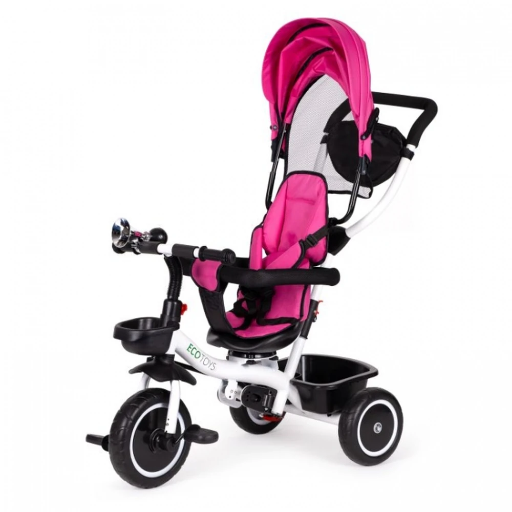 Tricicleta Ecotoys, functie rotire 360° - Roz [2]