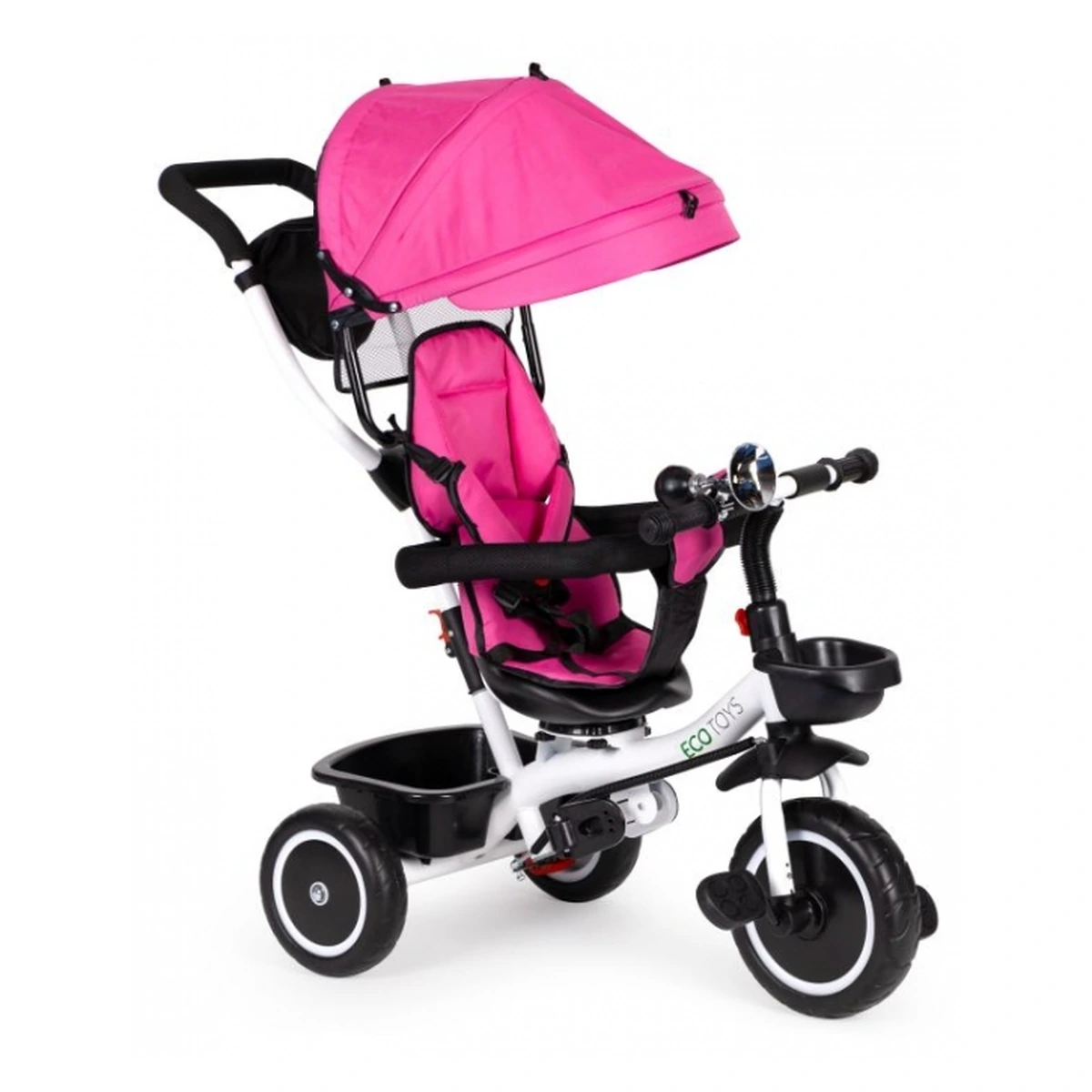 Tricicleta Ecotoys, functie rotire 360° - Roz 6 luni [1]