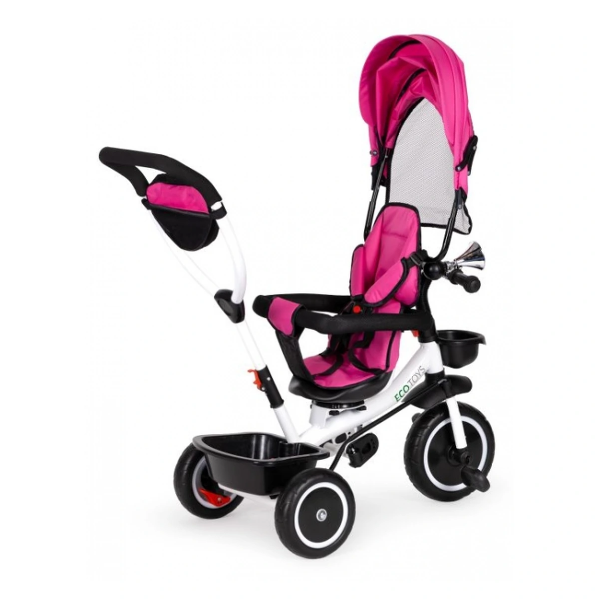 Tricicleta Ecotoys, functie rotire 360° - Roz 6 luni [3]