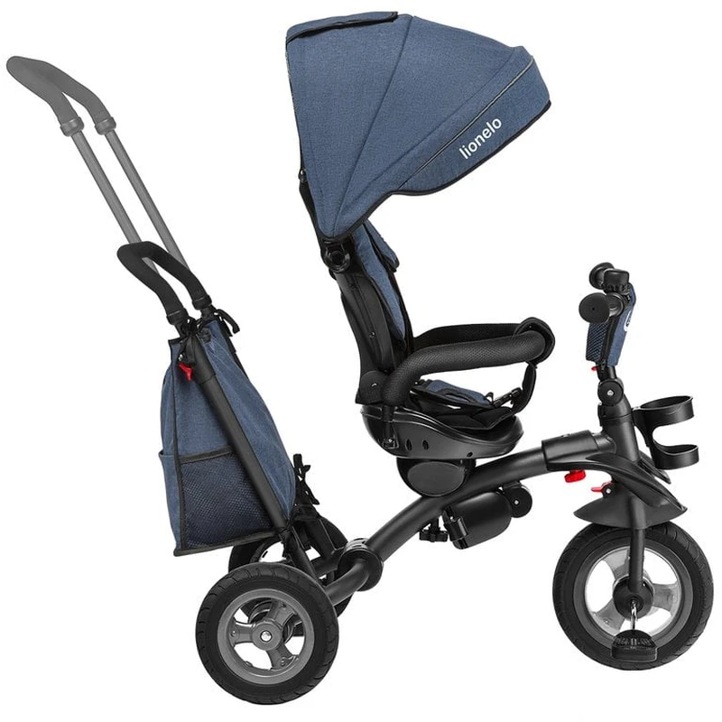 Lionelo - Tricicleta Tris, Mecanism de pedalare libera, Suport picioare, Control al directiei, Scaun reversibil, Rotire 360 grade, Pliabila, Conform cu standardul europeane de securitate EN71, Albastr [3]
