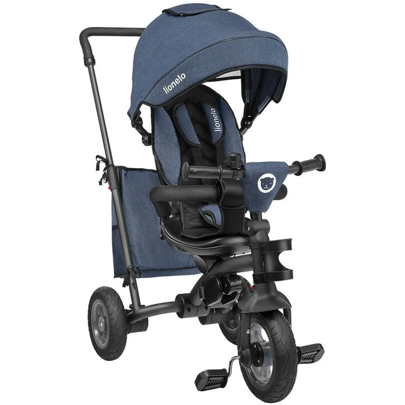 Lionelo - Tricicleta Tris, Mecanism de pedalare libera, Suport picioare, Control al directiei, Scaun reversibil, Rotire 360 grade, Pliabila, Conform cu standardul europeane de securitate EN71, Albastr [2]