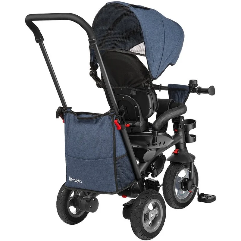 Lionelo - Tricicleta Tris, Mecanism de pedalare libera, Suport picioare, Control al directiei, Scaun reversibil, Rotire 360 grade, Pliabila, Conform cu standardul europeane de securitate EN71, Albastr [8]