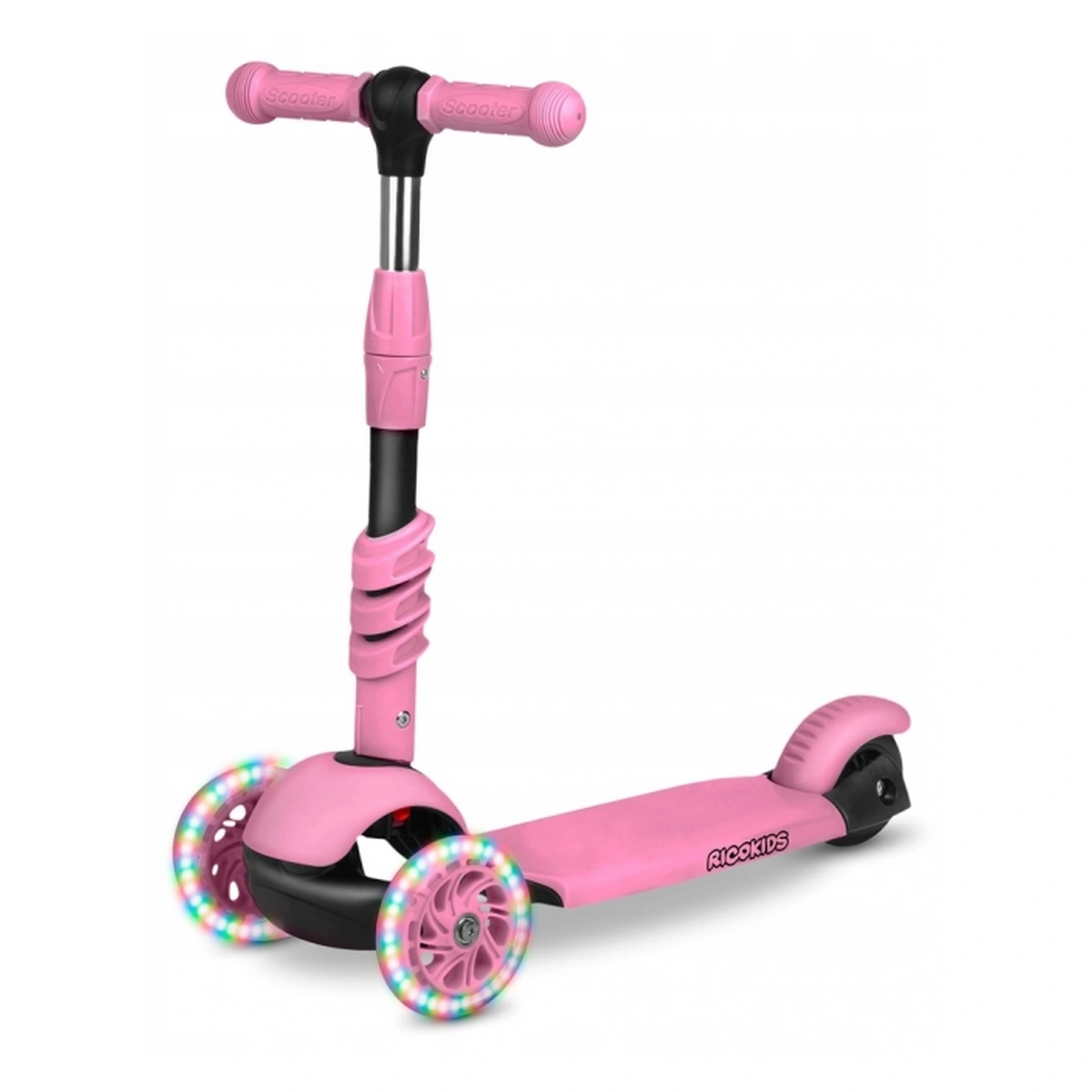 Trotinete - Trotineta 3 in 1 copii Ricokids Todi – Roz, roti LED  Meta descriere: