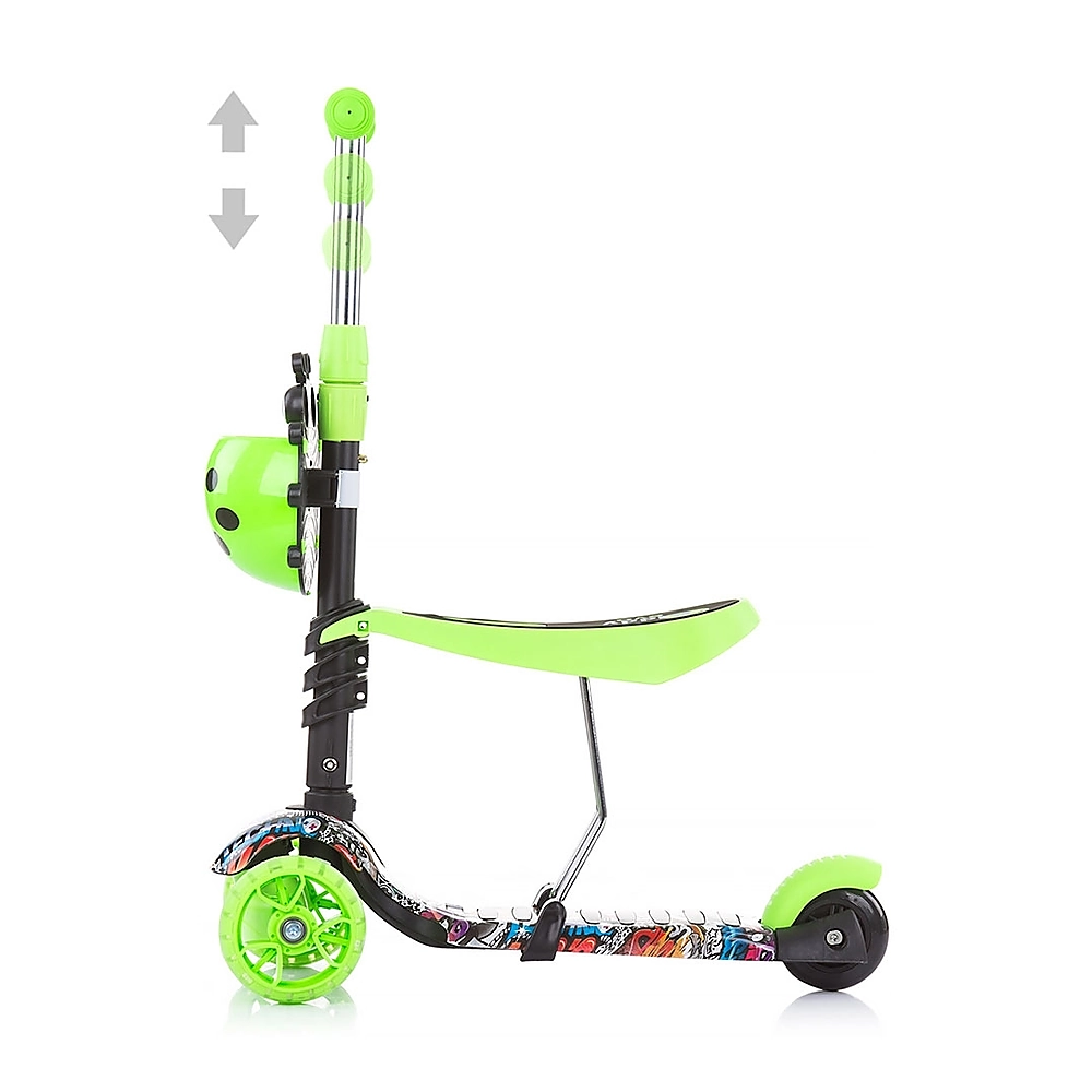Trotineta Chipolino Kiddy Evo 3 in 1 cu maner green graffiti [6]