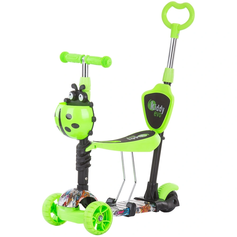 Trotinete - Trotineta Chipolino Kiddy Evo 3 in 1 cu maner green graffiti