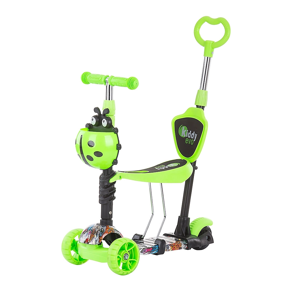 La plimbare - Trotineta Chipolino Kiddy Evo 3 in 1 cu maner green graffiti