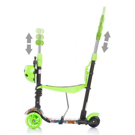 Trotineta Chipolino Kiddy Evo 3 in 1 cu maner green graffiti [2]