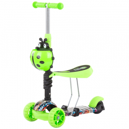 Trotineta Chipolino Kiddy Evo 3 in 1 cu maner green graffiti [3]