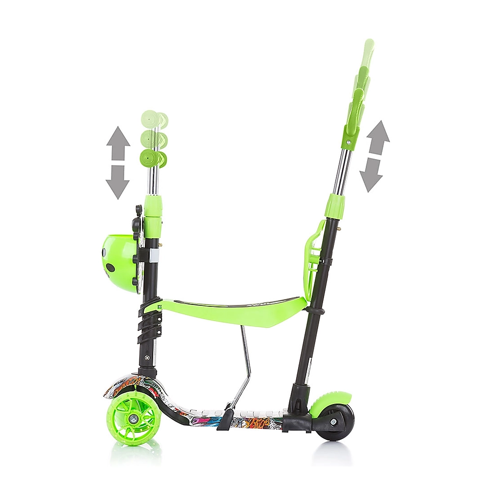 Trotineta Chipolino Kiddy Evo 3 in 1 cu maner green graffiti [2]