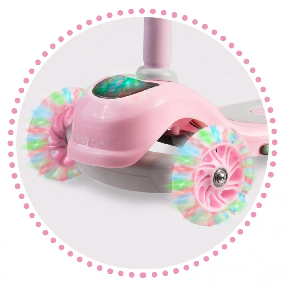 Trotineta copii Ricokids Piko – Roz, roti LED, ghidon reglabil [1]
