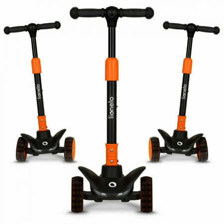 Trotineta, Lionelo, Timy, Copii, Ultrapliabila, Pana la 50 Kg, Lumini LED, 3 ani+, Portocaliu/Negru [15]