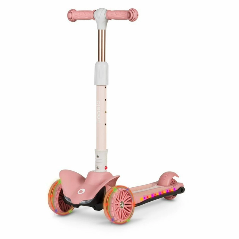 Trotinete - Trotineta, Lionelo, Timy, Copii, Ultrapliabila, Pana la 50 Kg, lumini LED, 23 ani+, Roz