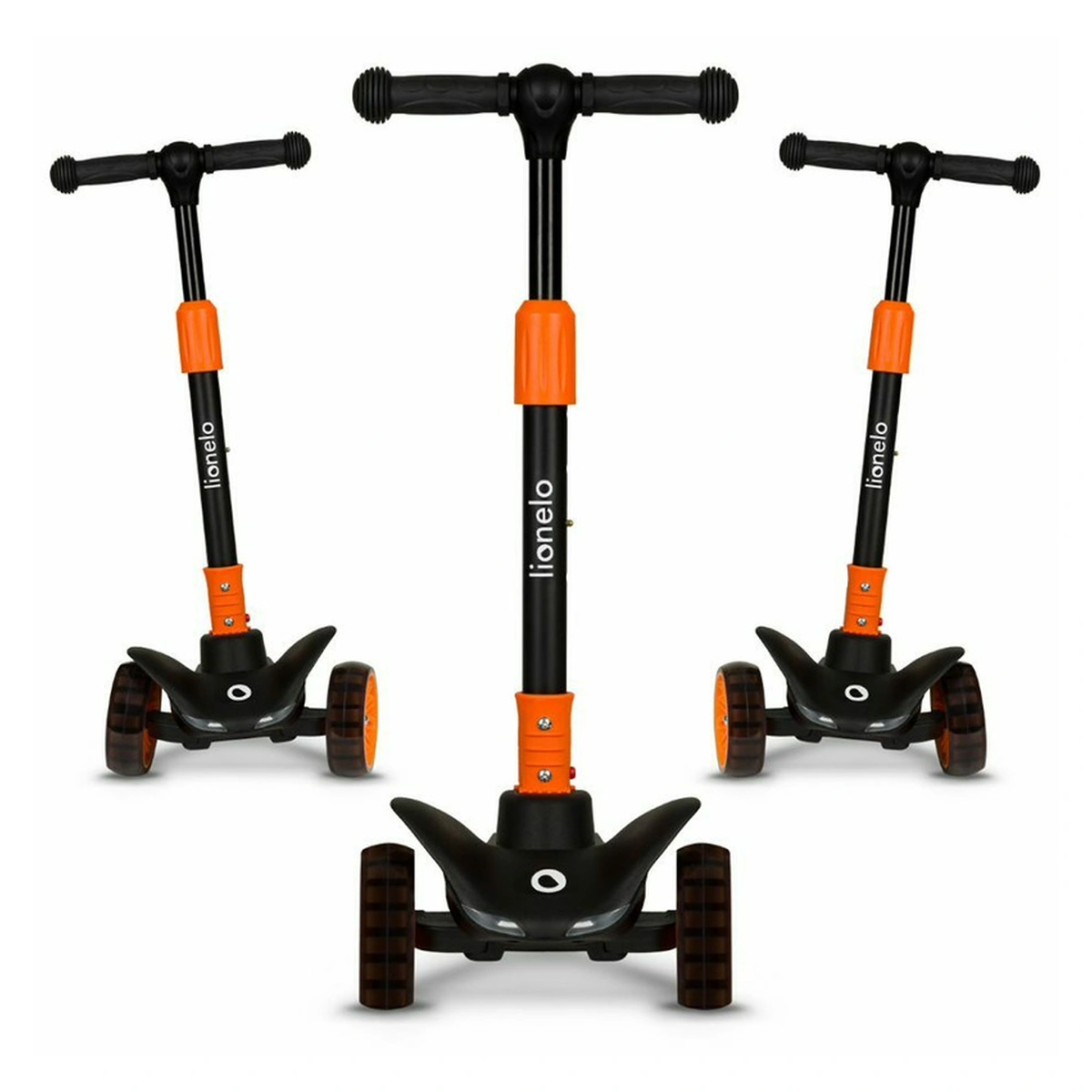 Trotineta, Lionelo, Timy, Copii, Ultrapliabila, Pana la 50 Kg, Lumini LED, 3 ani+, Portocaliu/Negru [16]