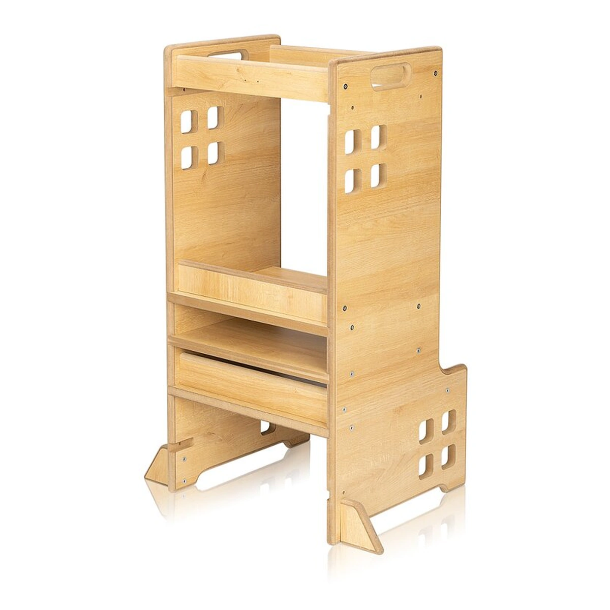 Decoratiuni si mobila - Turn de invatare Montessori, Lionelo, Cass, Functie de raft pentru carti, Natur