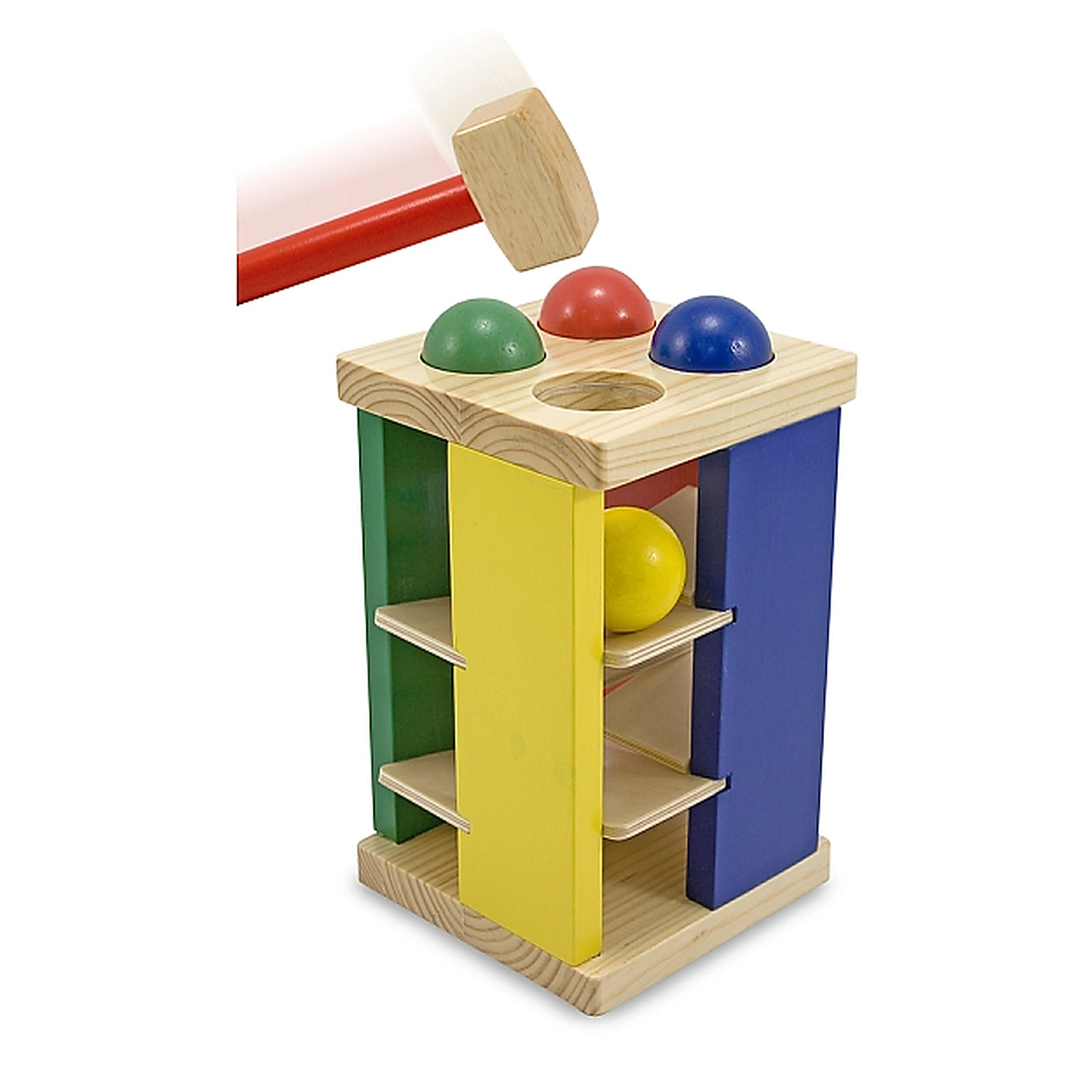 Jucarii - Turnul din lemn cu ciocan si bile Melissa and Doug