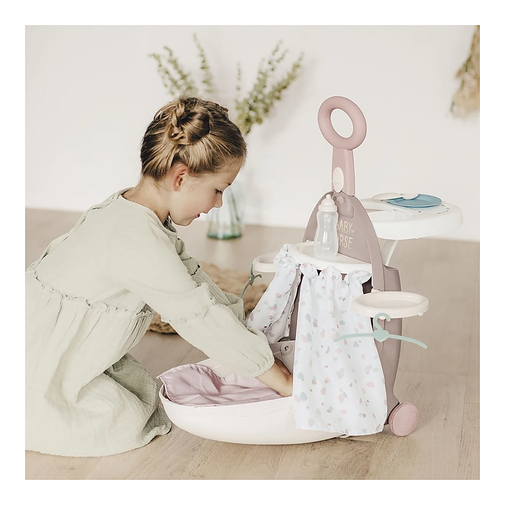 Valiza multifunctionala pentru papusi Smoby Baby Nurse 3 in 1 maro [5]