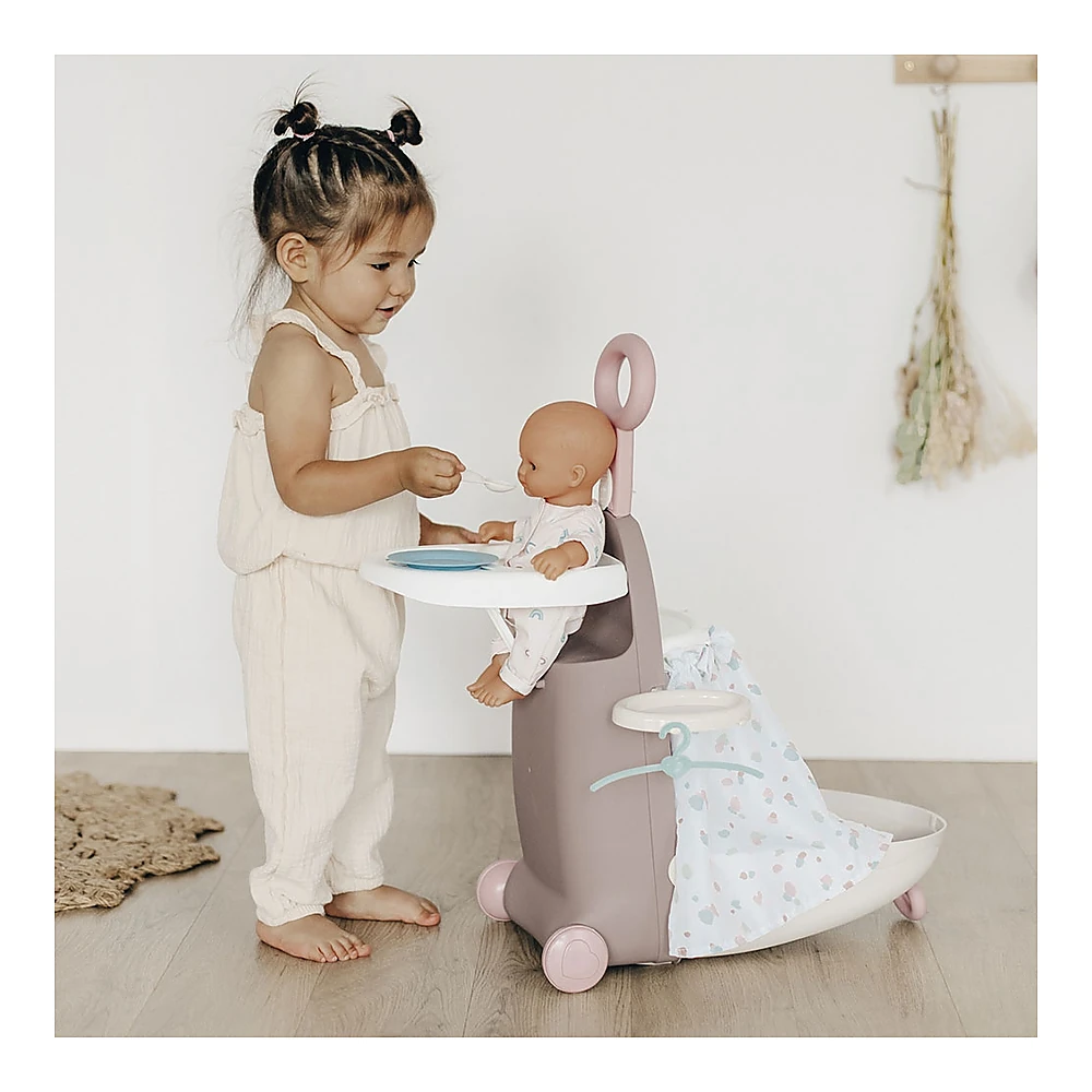 Valiza multifunctionala pentru papusi Smoby Baby Nurse 3 in 1 maro [4]