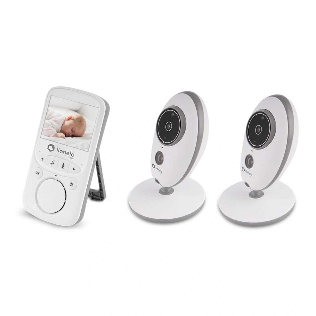 Monitorizarea bebelusului - Lionelo - Videofon Babyline 5.1 , Wireless, Cu melodii, Cu doua camere independente
