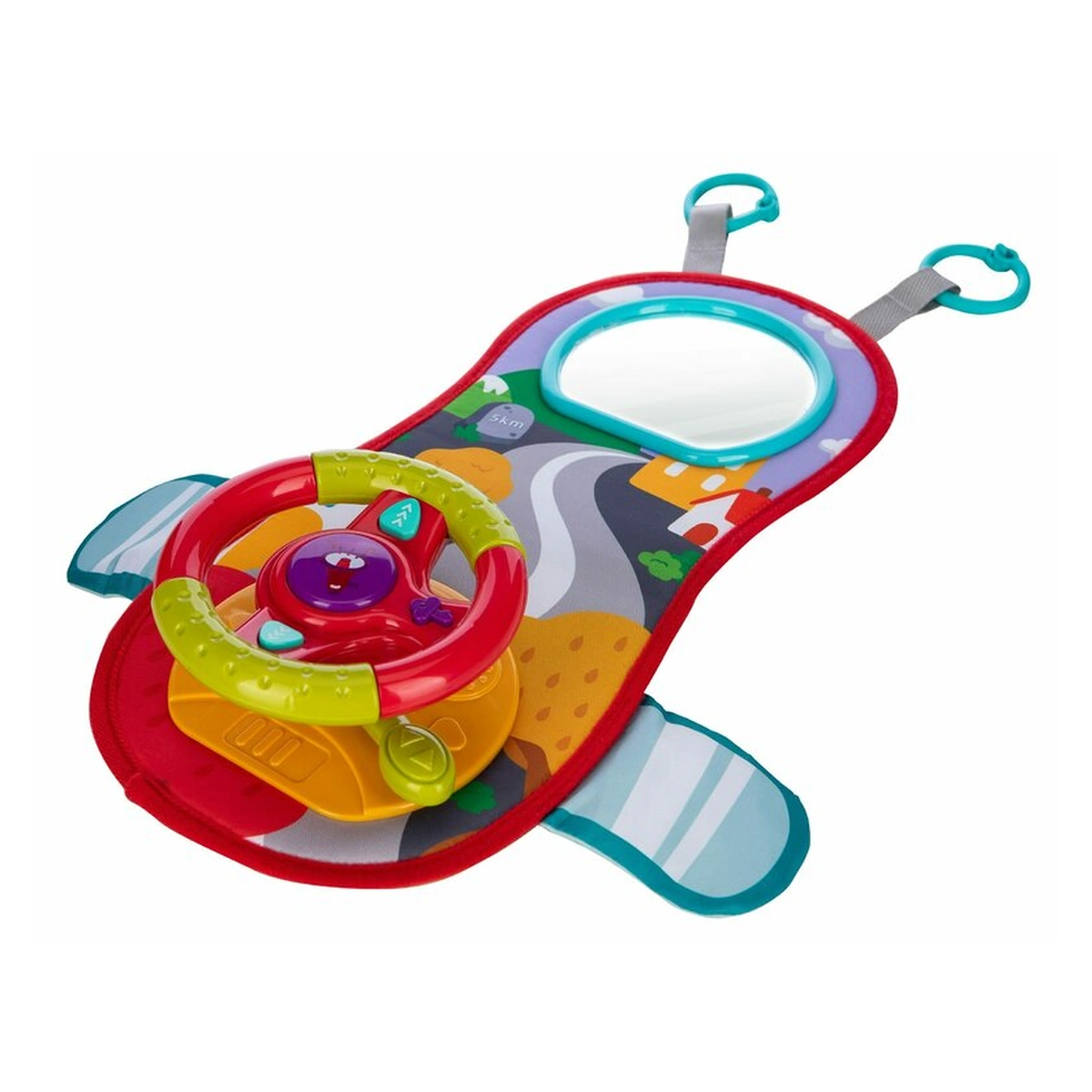 Jucarii interactive - Volan interactiv, Free2Play, Cu sunete si lumini, Cu oglinda, 37x45,5x10,5 cm, 18 luni+, Multicolor