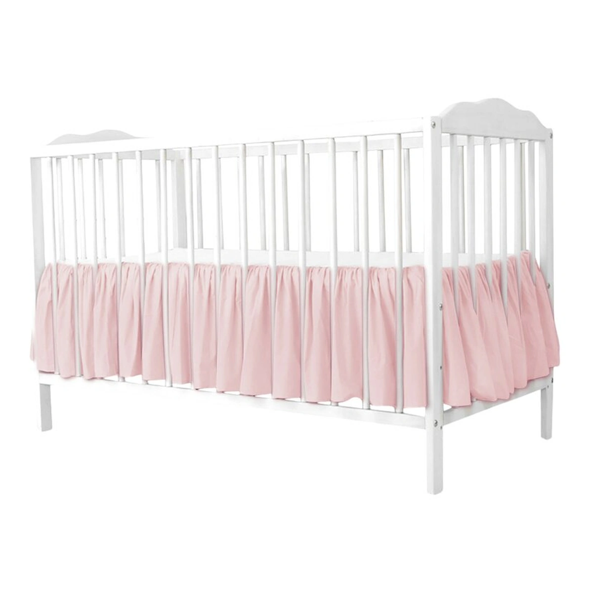 Cearceafuri pentru patut - Volanas pentru saltea de patut, MimiNu 120x60 cm, bumbac, Colectia Royal, Powder Pink