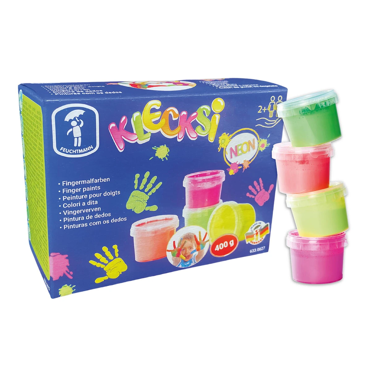 Desen, pictura si modelare - Vopsea pentru pictura cu degetele - 4 culori neon de la FEUCHTMANN