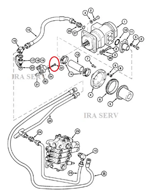 Suruburi adaptor-cuplaj pompa hidraulica buldoexcavator Case 580 K - J903857 [2]