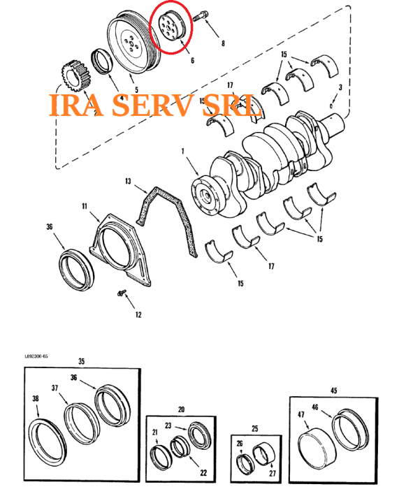 Adaptor cuplaj pompa hidraulica buldoexcavator Case 580K si Case 580SK [2]