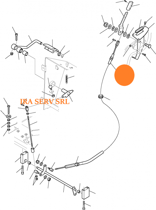 Cablu acceleratie mana pentru buldoexcavator Komatsu - 42N431140 [2]