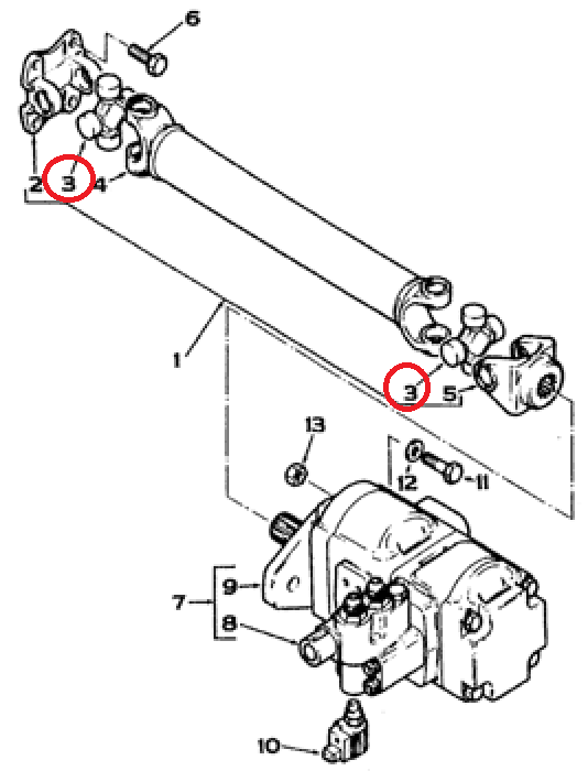 Cruce cardanica dintre motor si pompa hidraulica Fermec 860 [2]