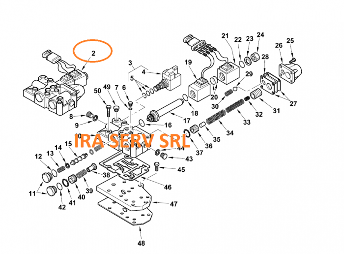 Distribuitor transmisie pentru buldoexcavator Terex 820 , 860 cod 6194451M91 [2]