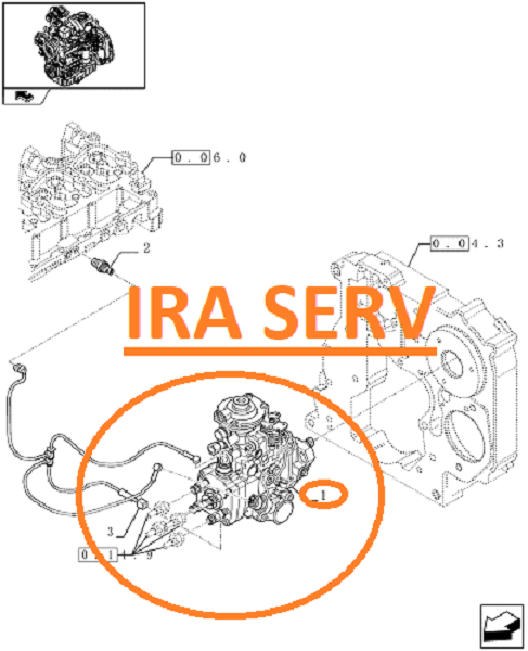 Pompa injectie pentru buldoexcavator New Holland  B95 , LB75.B , B95LR  cod 0460424282 [2]