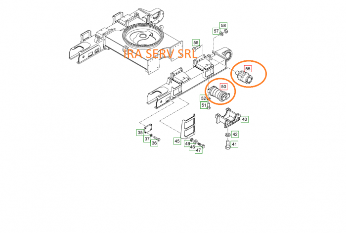 Rola superioara/ inferioara pentru excavator LIEBHERR R954/R954B/R954C/R964 /R974/R964B/R962 HD/R972 HD/R964C [2]