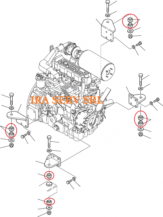 Tampoane motor buldoexcavator Komatsu cod  2260111211 [2]
