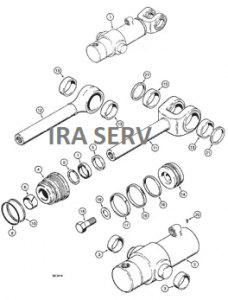 Kit garnituri cilindru rotire brat buldoexcavator Case 580 K [1]