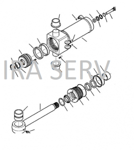 Kit garnituri cilindru rotire brat buldoexcavator Komatsu [1]